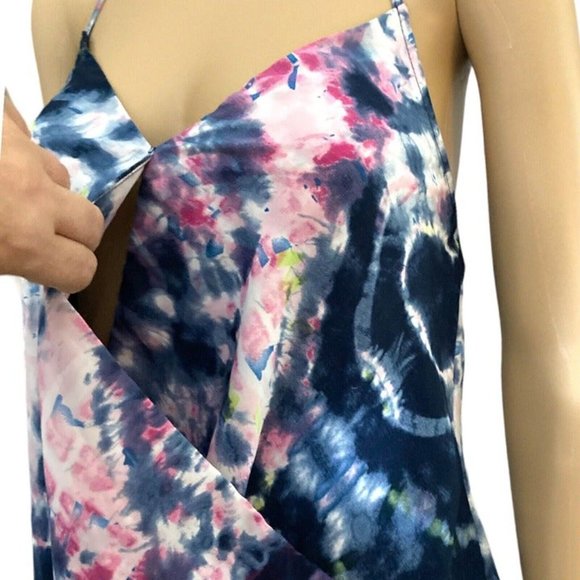 Aqua Bloomingdales Womens Size XS Halter Top Tie Dye Multicolor Bubble Hem - Picture 3 of 6